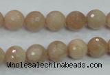 CMS84 15.5 inches 10mm faceted round moonstone gemstone beads