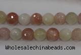 CMS871 15.5 inches 8mm faceted round moonstone gemstone beads