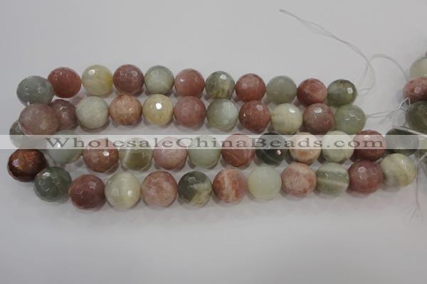 CMS876 15.5 inches 18mm faceted round moonstone gemstone beads