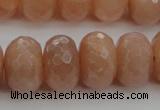 CMS952 15.5 inches 8*12mm faceted rondelle A grade moonstone beads