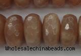 CMS953 15.5 inches 7*14mm faceted rondelle A grade moonstone beads