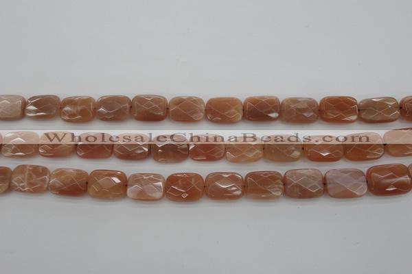 CMS971 15.5 inches 10*14mm faceted rectangle A grade moonstone beads