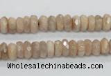 CMS98 15.5 inches 4*8mm faceted rondelle moonstone gemstone beads