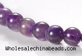 CNA02 8mm round AB grade natural amethyst quartz beads Wholesale