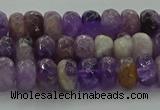 CNA1029 15.5 inches 5*8mm faceted rondelle dogtooth amethyst beads