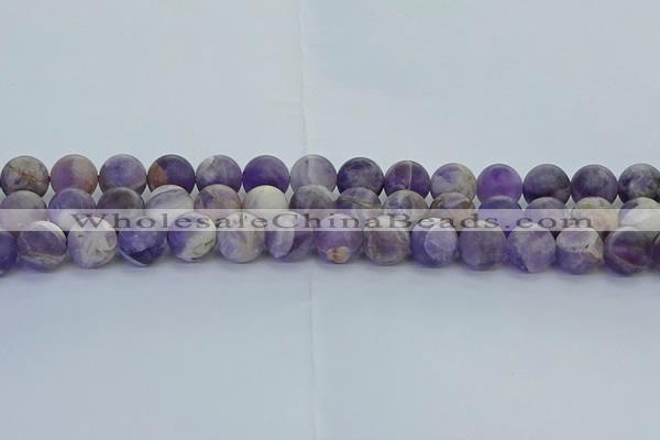 CNA1054 15.5 inches 12mm round matte dogtooth amethyst beads