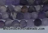 CNA1061 15.5 inches 6mm round matte dogtooth amethyst beads