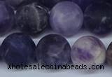 CNA1065 15.5 inches 14mm round matte dogtooth amethyst beads