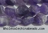 CNA1078 15.5 inches 10mm faceted nuggets matte dogtooth amethyst beads