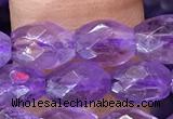 CNA1100 15.5 inches 5*8mm faceted rice amethyst gemstone beads