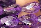 CNA1104 15.5 inches 8*12mm faceted teardrop amethyst gemstone beads