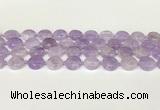 CNA1126 15.5 inches 14mm flat round natural lavender amethyst beads