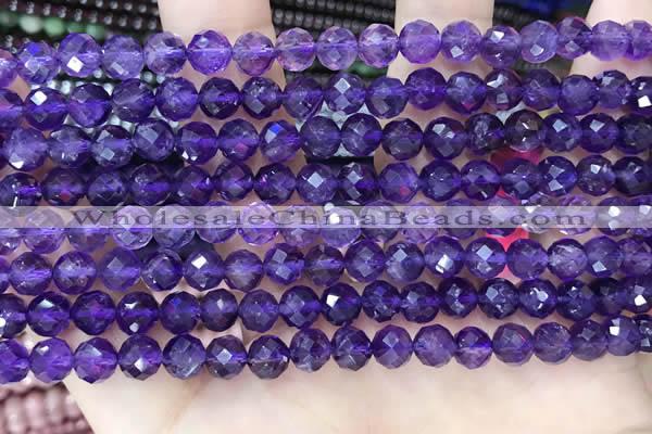 CNA1166 15.5 inches 6mm faceted round amethyst beads wholesale