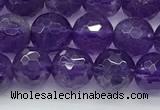 CNA1171 15.5 inches 6mm faceted round natural amethyst beads