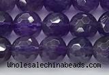 CNA1175 15.5 inches 6mm faceted round natural amethyst beads