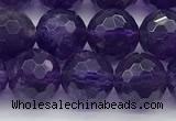 CNA1176 15.5 inches 8mm faceted round natural amethyst beads