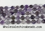 CNA1185 15.5 inches 10mm flat round amethyst beads wholesale