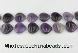 CNA1190 15.5 inches 20*20mm heart amethyst beads wholesale