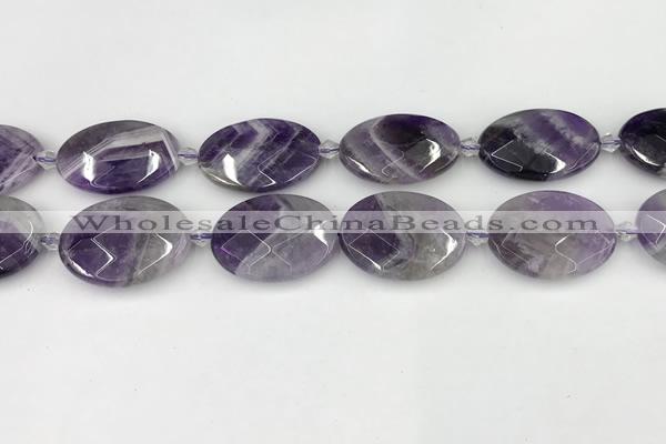 CNA1207 15.5 inches 20*30mm - 22*30mm faceted oval amethyst beads