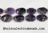 CNA1213 15.5 inches 25*35mm - 30*40mm faceted freefrom amethyst beads