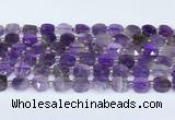 CNA1215 15.5 inches 10mm faceted square amethyst beads