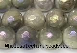 CNA1236 15 inches 8mm faceted round AB-color lavender amethyst beads