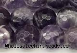 CNA1246 15 inches 8mm faceted round dogtooth amethyst beads