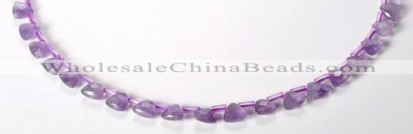 CNA21 8mm faceted triangle A- grade natural amethyst beads