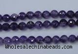 CNA251 15.5 inches 6mm faceted round natural amethyst beads