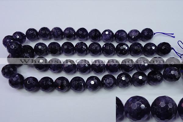 CNA256 15.5 inches 16mm faceted round natural amethyst beads