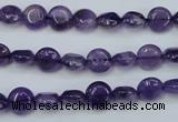 CNA266 15.5 inches 8mm flat round natural amethyst beads wholesale