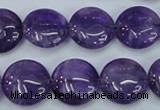 CNA270 15.5 inches 16mm flat round natural amethyst beads wholesale