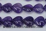 CNA283 15.5 inches 14*14mm heart natural amethyst beads wholesale