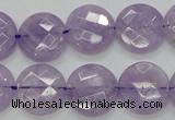 CNA324 15.5 inches 16mm faceted coin natural lavender amethyst beads