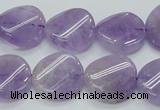 CNA343 15.5 inches 20mm twisted coin natural lavender amethyst beads