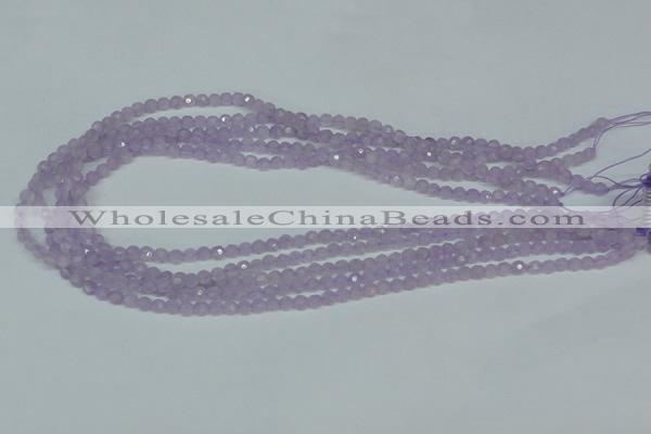 CNA420 15.5 inches 4mm faceted round natural lavender amethyst beads