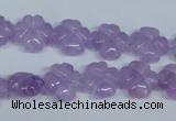 CNA434 15.5 inches 12mm carved flower natural lavender amethyst beads