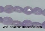 CNA454 15.5 inches 10*12mm faceted oval natural lavender amethyst beads