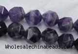 CNA504 15 inches 12mm faceted nuggets amethyst gemstone beads