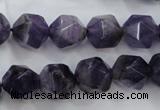 CNA505 15 inches 14mm faceted nuggets amethyst gemstone beads