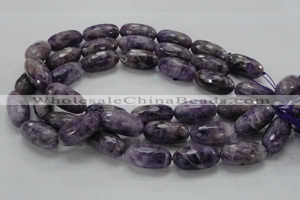 CNA55 15.5 inches 15*30mm faceted rice grade AB natural amethyst beads