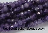 CNA60 15.5 inches 4*6mm faceted rondelle grade AB+ natural amethyst beads