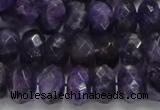 CNA63 15.5 inches 7*12mm faceted rondelle grade A natural amethyst beads