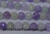 CNA662 15 inches 8mm faceted round lavender amethyst & prehnite beads