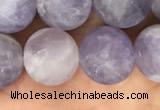 CNA678 15.5 inches 10mm round matte lavender amethyst beads