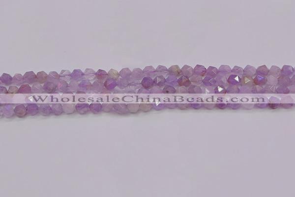 CNA691 15.5 inches 6mm faceted nuggets lavender amethyst beads