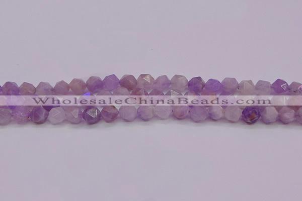 CNA693 15.5 inches 10mm faceted nuggets lavender amethyst beads