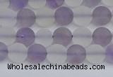 CNA736 15.5 inches 6mm round matte amethyst & white crystal beads