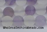 CNA738 15.5 inches 10mm round matte amethyst & white crystal beads