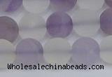 CNA739 15.5 inches 12mm round matte amethyst & white crystal beads